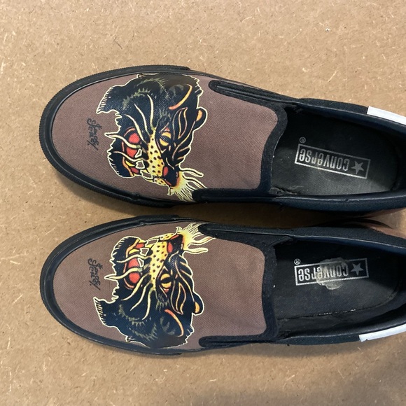 Vintage 2003 Mens Size 6 Women’s 7.5 Sailor Jerry Slip On Converse Shoes - Picture 3 of 12